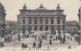 Paris la Place de l`Opera mit Kutschen, 1908